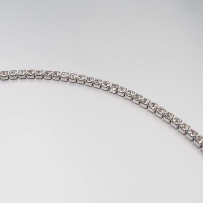 Nahaufnahme Zirkonia Halskette Damen Edelstahl