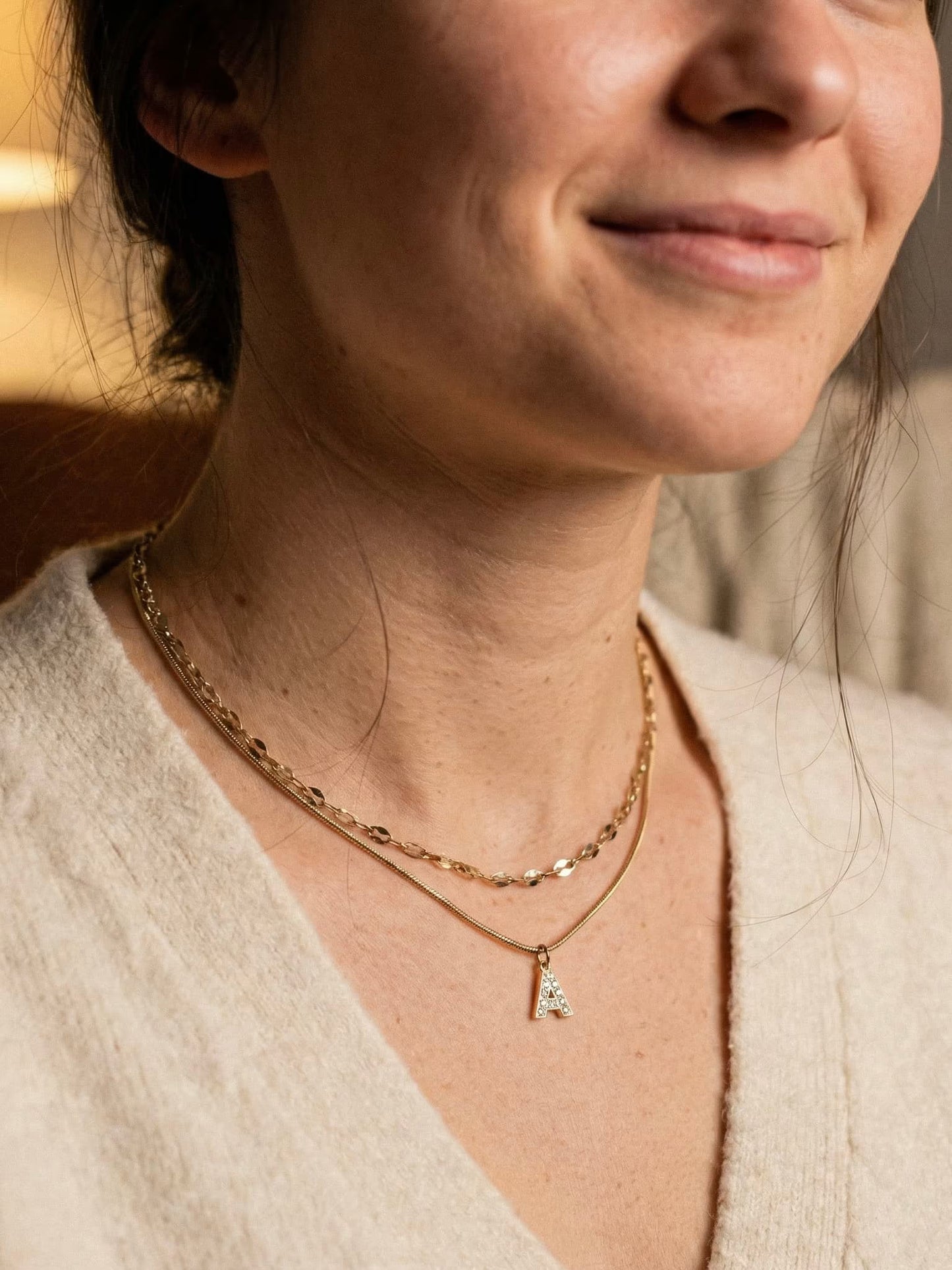 DIAMOND LETTER NECKLACE