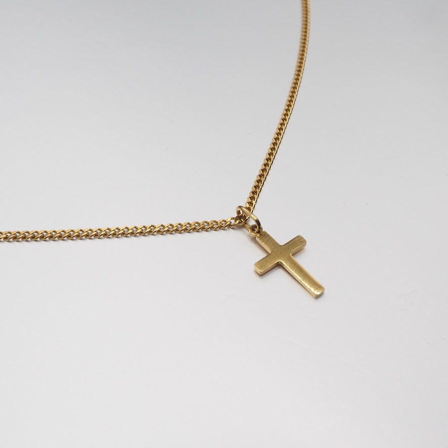 Kreuzkette Damen Silber‑Hundehalskette mit schlichtem Kreuzanhänger