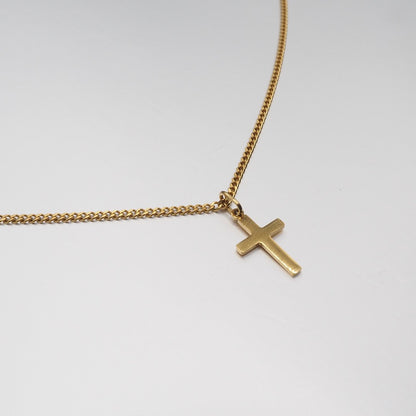 Kreuzkette Damen Silber‑Hundehalskette mit schlichtem Kreuzanhänger