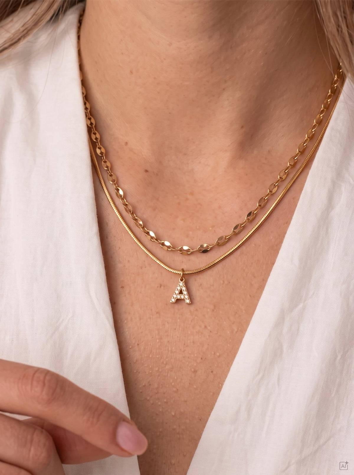 DIAMOND LETTER NECKLACE
